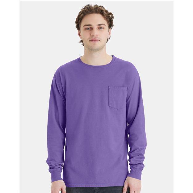 ComfortWash by Hanes Garment-Dyed Long Sleeve T-Shirt With a Pocket - ComfortWash by Hanes GDH250 ComfortWash by Hanes