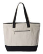 Q-Tees 19L Zippered Tote - Q-Tees Q1300 Q-Tees Natural/ Black One Size