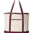 Q-Tees 34.6L Large Canvas Deluxe Tote - Q-Tees Q1500 Q-Tees Natural/ Maroon One Size