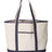 Q-Tees 34.6L Large Canvas Deluxe Tote - Q-Tees Q1500 Q-Tees Natural/ Navy One Size