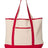 Q-Tees 34.6L Large Canvas Deluxe Tote - Q-Tees Q1500 Q-Tees Natural/ Red One Size