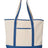 Q-Tees 34.6L Large Canvas Deluxe Tote - Q-Tees Q1500 Q-Tees Natural/ Royal One Size