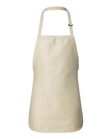Q-Tees Full-Length Apron with Pouch Pocket - Q-Tees Q4250 Q-Tees Natural One Size