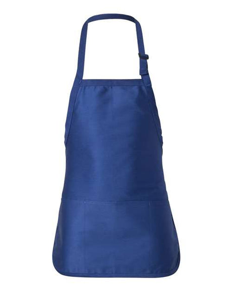 Q-Tees Full-Length Apron with Pouch Pocket - Q-Tees Q4250 Q-Tees Royal One Size