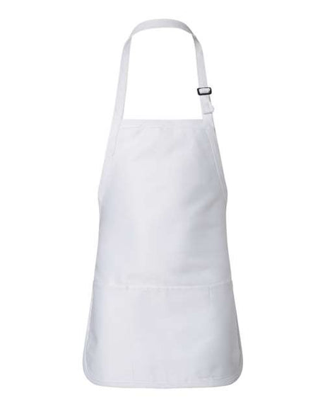 Q-Tees Full-Length Apron with Pouch Pocket - Q-Tees Q4250 Q-Tees White One Size
