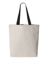 Q-Tees 11L Canvas Tote with Contrast-Color Handles - Q-Tees Q4400 Q-Tees Natural/ Black One Size