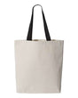 Q-Tees 11L Canvas Tote with Contrast-Color Handles - Q-Tees Q4400 Q-Tees Natural/ Black One Size