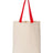 Q-Tees 11L Canvas Tote with Contrast-Color Handles - Q-Tees Q4400 Q-Tees Natural/ Red One Size