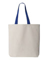 Q-Tees 11L Canvas Tote with Contrast-Color Handles - Q-Tees Q4400 Q-Tees Natural/ Royal One Size