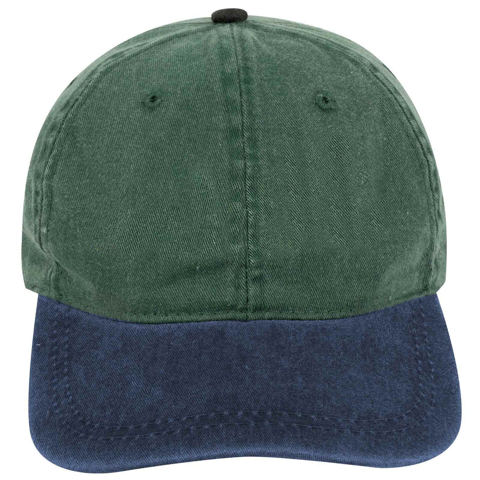 OTTO CAP Young Adult 6 Panel Low Profile Dad Hat OTTO 64-219 Otto Cap 0417 - Nvy/Dk.Grn Young Adult