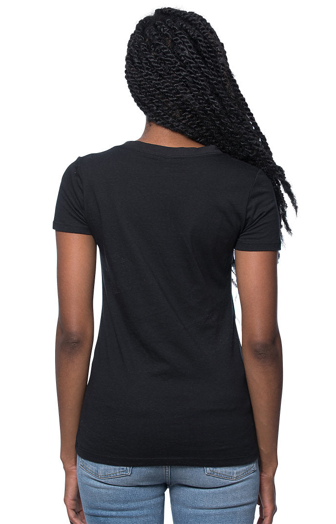Royal Apparel 64030 Women's Viscose Hemp Organic Cotton V-Neck - Caviar