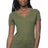 Royal Apparel 64030 Women's Viscose Hemp Organic Cotton V-Neck - Herb