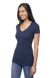 Royal Apparel 64030 Women's Viscose Hemp Organic Cotton V-Neck - Patriot Blue