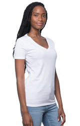 Royal Apparel 64030 Women's Viscose Hemp Organic Cotton V-Neck - Snowflake