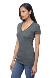 Royal Apparel 64030 Women's Viscose Hemp Organic Cotton V-Neck - Storm