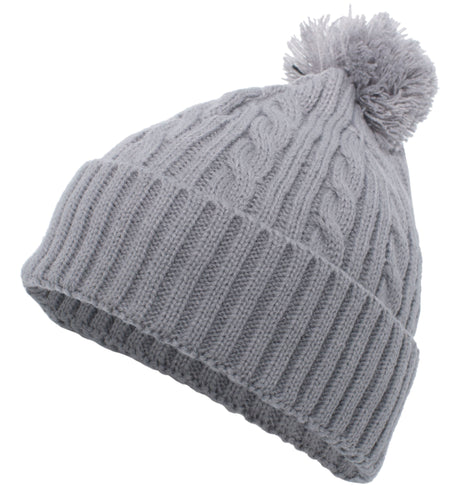 Pacific Headwear Cable Knit Pom-Pom Beanie 643K