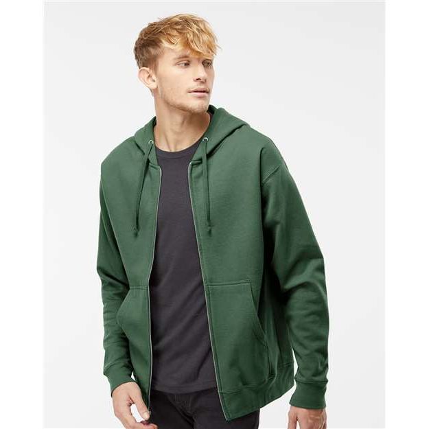 Independent Trading Co. Midweight Full-Zip Hooded Sweatshirt - Alpine Green - Independent Trading Co. SS4500Z Independent Trading Co. Alpine Green XS