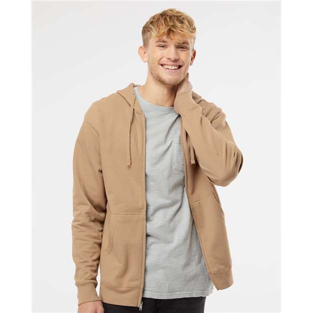 Independent Trading Co. Midweight Full-Zip Hooded Sweatshirt - Sandstone - Independent Trading Co. SS4500Z Independent Trading Co. Sandstone XS