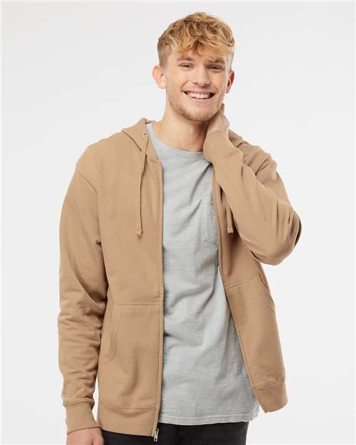 Independent Trading Co. Midweight Full-Zip Hooded Sweatshirt - Sandstone - Independent Trading Co. SS4500Z Independent Trading Co.