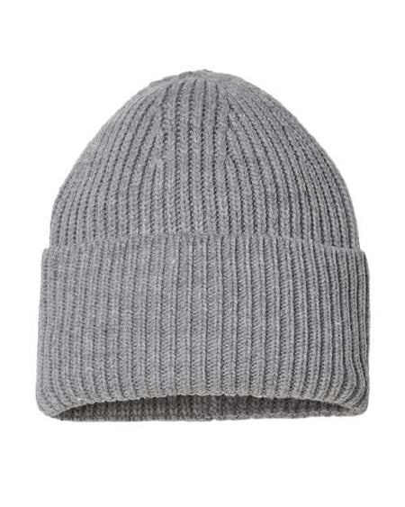 Atlantis Headwear Sustainable Chunky Rib Cuffed Beanie - Atlantis Headwear OAK Atlantis Headwear Light Grey Melange One Size