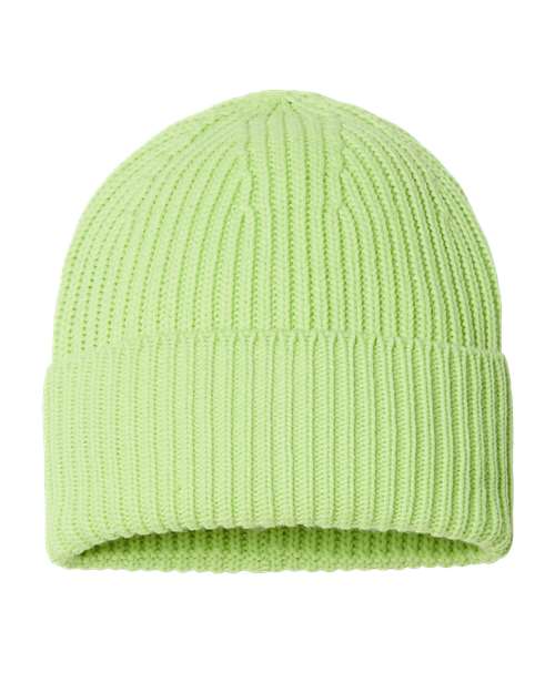 Atlantis Headwear Sustainable Chunky Rib Cuffed Beanie - Atlantis Headwear OAK Atlantis Headwear Acid Green One Size