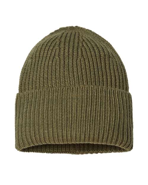 Atlantis Headwear Sustainable Chunky Rib Cuffed Beanie - Atlantis Headwear OAK Atlantis Headwear Olive One Size