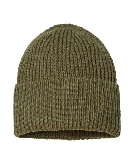 Atlantis Headwear Sustainable Chunky Rib Cuffed Beanie - Atlantis Headwear OAK Atlantis Headwear Olive One Size