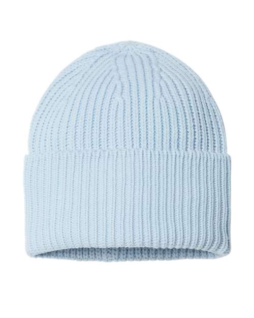 Atlantis Headwear Sustainable Chunky Rib Cuffed Beanie - Atlantis Headwear OAK Atlantis Headwear Light Blue One Size