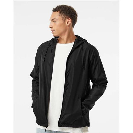 Independent Trading Co. Lightweight Windbreaker Full-Zip Jacket - Black - Independent Trading Co. EXP54LWZ Independent Trading Co. Black XS