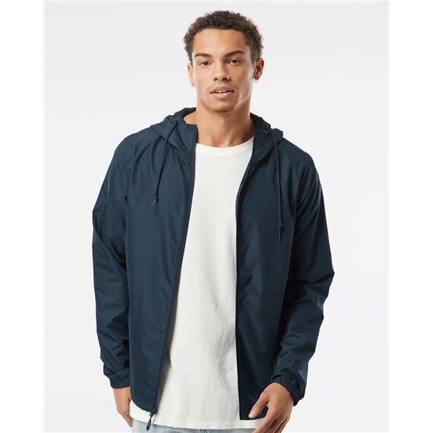 Independent Trading Co. Lightweight Windbreaker Full-Zip Jacket - Classic Navy - Independent Trading Co. EXP54LWZ Independent Trading Co. Classic Navy XS