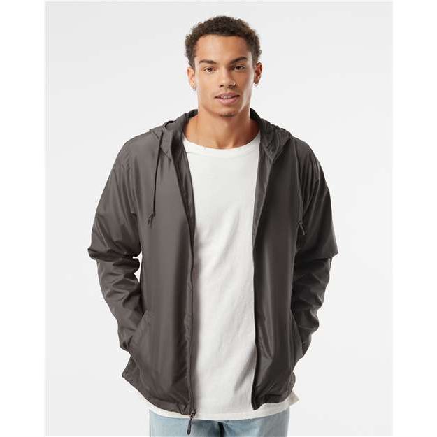 Independent Trading Co. Lightweight Windbreaker Full-Zip Jacket - Graphite - Independent Trading Co. EXP54LWZ Independent Trading Co. Graphite XS