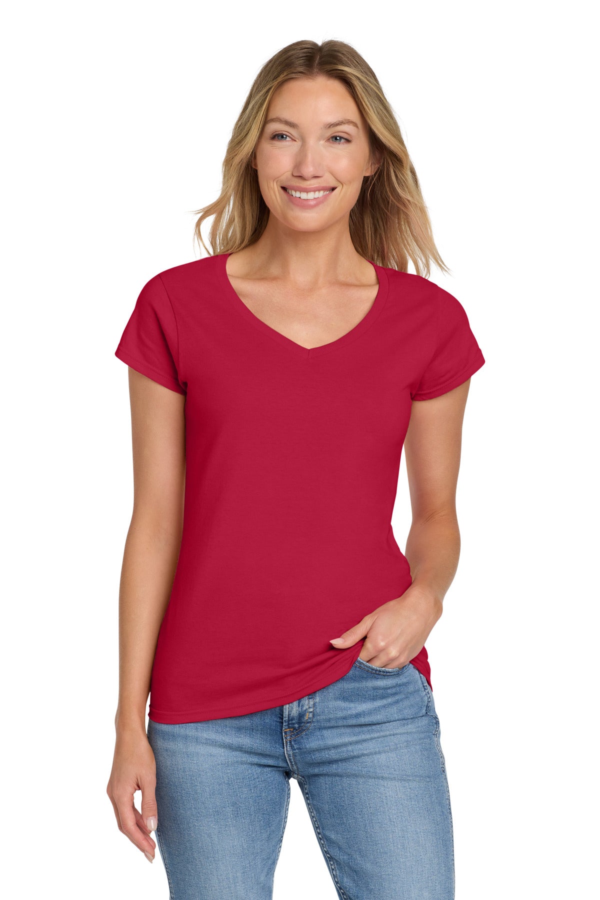Gildan Softstyle ®  Women's Fit V-Neck T-Shirt. 64V00L - Gildan 64V00L