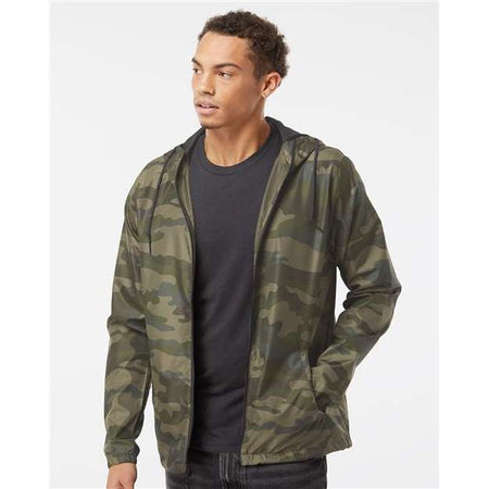 Independent Trading Co. Lightweight Windbreaker Full-Zip Jacket - Forest Camo - Independent Trading Co. EXP54LWZ Independent Trading Co. Forest Camo XS