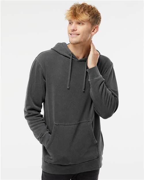 Independent Trading Co. Midweight Pigment-Dyed Hooded Sweatshirt - Pigment Black - Independent Trading Co. PRM4500 Independent Trading Co.