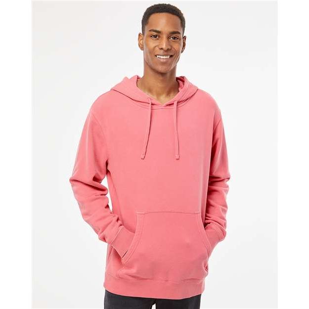 Independent Trading Co. Midweight Pigment-Dyed Hooded Sweatshirt - Pigment Pink - Independent Trading Co. PRM4500 Independent Trading Co. Pigment Pink XS