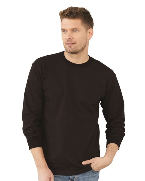 Bayside USA-Made Long Sleeve T-Shirt - Ash - Bayside 6100 Bayside