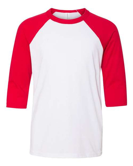 BELLA + CANVAS Youth Three-Quarter Sleeve Baseball Tee - BELLA + CANVAS 3200Y
