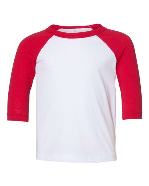 BELLA + CANVAS Toddler Three-Quarter Sleeve Baseball Tee - BELLA + CANVAS 3200T