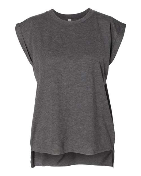 BELLA + CANVAS Women’s Flowy Rolled Cuffs Muscle Tee - BELLA + CANVAS 8804