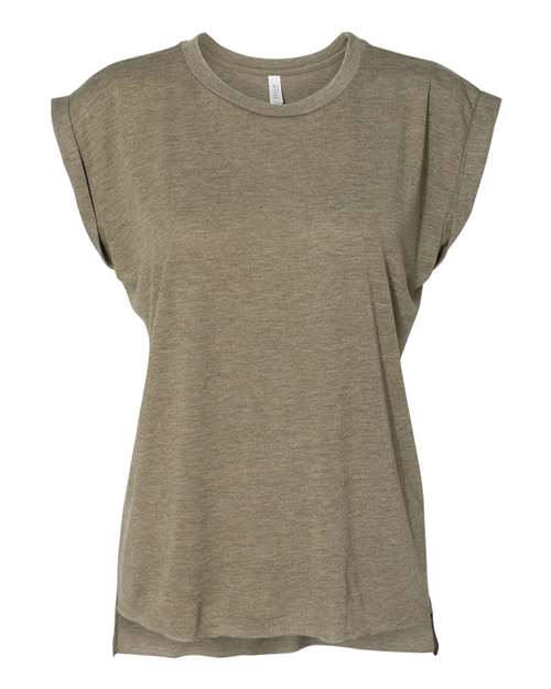 BELLA + CANVAS Women’s Flowy Rolled Cuffs Muscle Tee - BELLA + CANVAS 8804