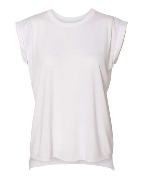 Bella + Canvas 8804 Women’s Flowy Rolled Cuffs Muscle Tee