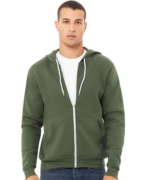 Bella + Canvas 3739 Unisex Sponge Fleece Full-Zip Hoodie Sweatshirt