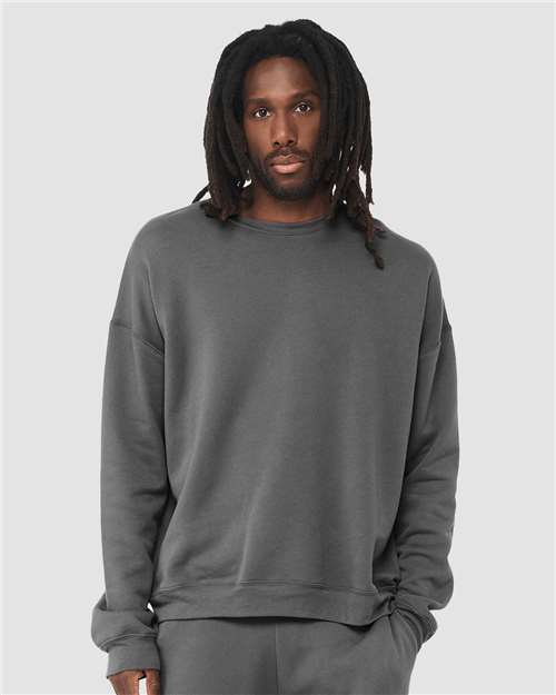 BELLA + CANVAS Sponge Fleece Drop Shoulder Crewneck Sweatshirt - Asphalt - BELLA + CANVAS 3945 BELLA + CANVAS Asphalt XS