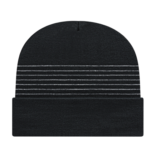 Cap America USA-Made Beanie RKT12 Thin Striped Knit Cap with Cuff