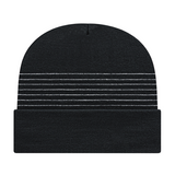 Cap America USA-Made Beanie RKT12 Thin Striped Knit Cap with Cuff