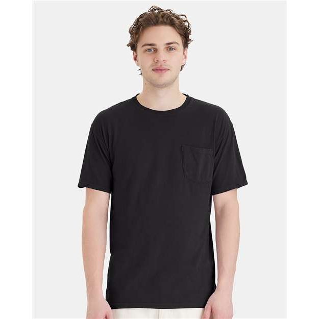 ComfortWash by Hanes Garment-Dyed Pocket T-Shirt - Black - ComfortWash by Hanes GDH150 ComfortWash by Hanes Black S