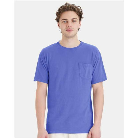 ComfortWash by Hanes Garment-Dyed Pocket T-Shirt - Deep Forte Blue - ComfortWash by Hanes GDH150 ComfortWash by Hanes Deep Forte Blue S