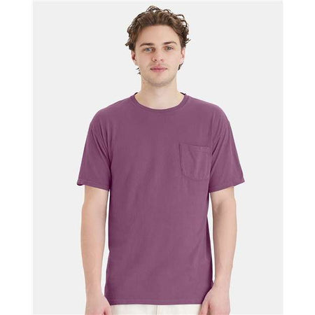 ComfortWash by Hanes Garment-Dyed Pocket T-Shirt - Purple Plum Raisin - ComfortWash by Hanes GDH150 ComfortWash by Hanes Purple Plum Raisin S