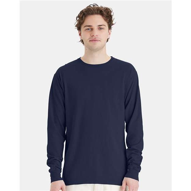 ComfortWash by Hanes Garment-Dyed Long Sleeve T-Shirt - Navy - ComfortWash by Hanes GDH200 ComfortWash by Hanes Navy S