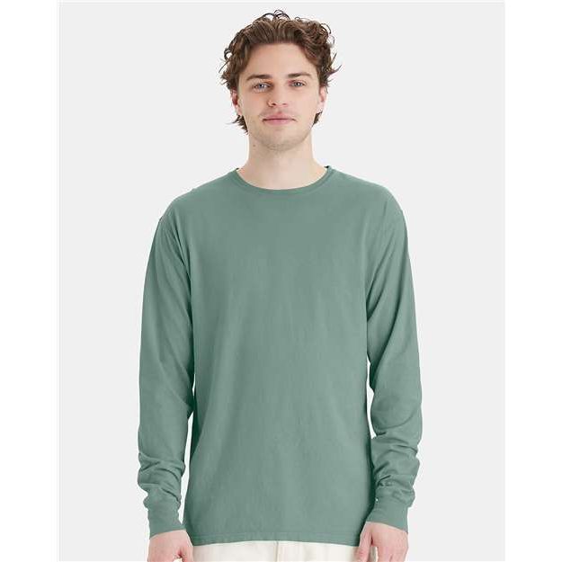 ComfortWash by Hanes Garment-Dyed Long Sleeve T-Shirt - Cypress Green - ComfortWash by Hanes GDH200 ComfortWash by Hanes Cypress Green S